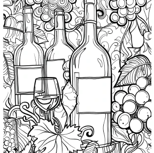 Intricate wine glass coloring design